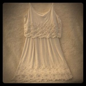 White Dolce Vita dress with floral embroidery